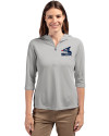 Chicago White Sox Cooperstown Cutter & Buck Virtue Eco Pique Recycled Half Zip Pullover Womens Hoodie Polished Medium Gray Front Thumbnail Image