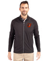 Baltimore Orioles Cooperstown Cutter & Buck Adapt Eco Knit Hybrid Recycled Mens Full Zip Jacket Black Front Thumbnail Image