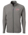 Minnesota Twins Cooperstown Cutter & Buck Adapt Eco Knit Hybrid Recycled Mens Full Zip Jacket Elemental Grey Mannequin Thumbnail Image