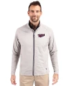 Minnesota Twins Cooperstown Cutter & Buck Adapt Eco Knit Hybrid Recycled Mens Full Zip Jacket Polished Medium Gray Front Thumbnail Image