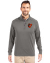 Baltimore Orioles Cooperstown Cutter & Buck Adapt Eco Knit Stretch Recycled Mens Quarter Zip Pullover Elemental Grey Front Thumbnail Image