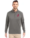 Cleveland Indians Cooperstown Cutter & Buck Adapt Eco Knit Stretch Recycled Mens Quarter Zip Pullover Elemental Grey Front Thumbnail Image