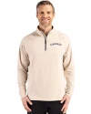 Colorado Rockies Cooperstown Cutter & Buck Adapt Eco Knit Stretch Recycled Mens Quarter Zip Pullover Wheat Front Thumbnail Image