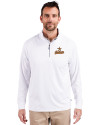 Houston Astros Cooperstown Cutter & Buck Adapt Eco Knit Stretch Recycled Mens Quarter Zip Pullover White Front Thumbnail Image
