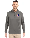 Montreal Expos Cooperstown Cutter & Buck Adapt Eco Knit Stretch Recycled Mens Quarter Zip Pullover Elemental Grey Front Thumbnail Image