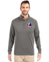 Montreal Expos Cooperstown Cutter & Buck Adapt Eco Knit Stretch Recycled Mens Quarter Zip Pullover Elemental Grey Front Thumbnail Image