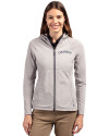 Colorado Rockies Cooperstown Cutter & Buck Adapt Eco Knit Hybrid Recycled Womens Full Zip Jacket Polished Medium Gray Front Thumbnail Image