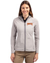 Pittsburgh Pirates Cooperstown Cutter & Buck Adapt Eco Knit Hybrid Recycled Womens Full Zip Jacket Polished Medium Gray Front Thumbnail Image