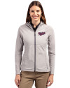 Minnesota Twins Cooperstown Cutter & Buck Adapt Eco Knit Hybrid Recycled Womens Full Zip Jacket Polished Medium Gray Front Thumbnail Image