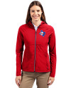 Texas Rangers Cooperstown Cutter & Buck Adapt Eco Knit Hybrid Recycled Womens Full Zip Jacket Red Front Thumbnail Image