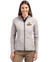 Houston Astros Cooperstown Cutter & Buck Adapt Eco Knit Hybrid Recycled Womens Full Zip Jacket Polished Medium Gray Front Thumbnail Image
