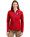 Montreal Expos Cooperstown Cutter & Buck Adapt Eco Knit Hybrid Recycled Womens Full Zip Jacket Red Front Thumbnail Image