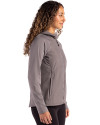 Tampa Bay Rays Cooperstown Cutter & Buck Adapt Eco Knit Hybrid Recycled Womens Full Zip Jacket Elemental Grey Side Thumbnail Image