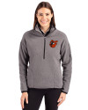 Baltimore Orioles Cooperstown Cutter & Buck Cascade Eco Fleece Womens Pullover Jacket Elemental Grey/Black Front Thumbnail Image