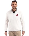 Cleveland Indians Cooperstown Cutter & Buck Cascade Eco Fleece Mens Quarter Zip Jacket Shell/Navy Blue Front Thumbnail Image
