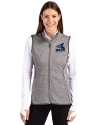 Chicago White Sox Cooperstown Cutter & Buck Mainsail Sweater Knit Womens Full Zip Vest Polished Heather Front Thumbnail Image