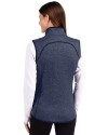 Chicago Cubs Cooperstown Cutter & Buck Mainsail Sweater Knit Womens Full Zip Vest Liberty Navy Heather Back Thumbnail Image