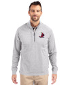 St. Louis Cardinals Cooperstown Cutter & Buck Adapt Eco Knit Heather Mens Quarter Zip Pullover Polished Heather Front Thumbnail Image