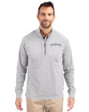 Colorado Rockies Cooperstown Cutter & Buck Adapt Eco Knit Heather Mens Quarter Zip Pullover Polished Heather Front Thumbnail Image