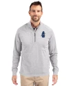 Chicago Cubs Cooperstown Cutter & Buck Adapt Eco Knit Heather Mens Quarter Zip Pullover Polished Heather Front Thumbnail Image