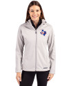 Texas Rangers Cooperstown Cutter & Buck Evoke Softshell Recycled Full Zip Womens Jacket CONCRETE Front Thumbnail Image