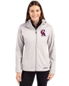 Los Angeles Angels Cooperstown Cutter & Buck Evoke Softshell Recycled Full Zip Womens Jacket CONCRETE Front Thumbnail Image