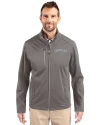 Colorado Rockies Cooperstown Cutter & Buck Evoke Softshell Recycled Full Zip Mens Jacket Elemental Grey Front Thumbnail Image