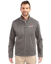 Los Angeles Dodgers Cooperstown Cutter & Buck Evoke Softshell Recycled Full Zip Mens Jacket Elemental Grey Front Thumbnail Image