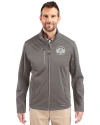 Milwaukee Brewers Cooperstown Cutter & Buck Evoke Softshell Recycled Full Zip Mens Jacket Elemental Grey Front Thumbnail Image