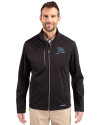Tampa Bay Rays Cooperstown Cutter & Buck Evoke Softshell Recycled Full Zip Mens Jacket Black Front Thumbnail Image