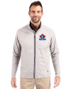 Toronto Blue Jays Cooperstown Cutter & Buck Adapt Eco Knit Hybrid Recycled Mens Big & Tall Full Zip Jacket Polished Medium Gray Front Thumbnail Image