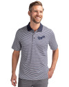 Kansas City Royals Cooperstown Cutter & Buck Forge Tonal Stripe Stretch Mens Big and Tall Polo Liberty Navy Front Thumbnail Image