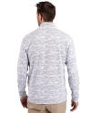 Seattle Mariners Cooperstown Cutter & Buck Traverse Stretch Eco Camo Print Quarter Zip Mens Big and Tall Pullover Charcoal Back Thumbnail Image