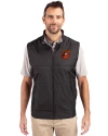 Baltimore Orioles Cooperstown Cutter & Buck Stealth Hybrid Quilted Mens Big and Tall Windbreaker Vest Black Front Thumbnail Image