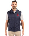 Boston Red Sox Cooperstown Cutter & Buck Stealth Hybrid Quilted Mens Big and Tall Windbreaker Vest Liberty Navy Front Thumbnail Image