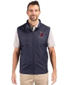St. Louis Cardinals Cooperstown Cutter & Buck Stealth Hybrid Quilted Mens Big and Tall Windbreaker Vest Liberty Navy Front Thumbnail Image