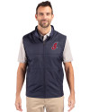 Cleveland Indians Cooperstown Cutter & Buck Stealth Hybrid Quilted Mens Big and Tall Windbreaker Vest Liberty Navy Front Thumbnail Image