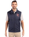Washington Nationals Cooperstown Cutter & Buck Stealth Hybrid Quilted Mens Big and Tall Windbreaker Vest Liberty Navy Front Thumbnail Image