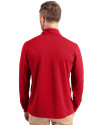 Washington Nationals Cooperstown Cutter & Buck Virtue Eco Pique Recycled Quarter Zip Mens Big & Tall Pullover Red Back Thumbnail Image