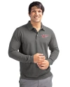 Minnesota Twins Cooperstown Cutter & Buck Advantage Eco Tri-Blend Pique Mens Big and Tall Long Sleeve Polo Elemental Grey Front Thumbnail Image