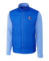 Montreal Expos Cooperstown Cutter & Buck Stealth Hybrid Quilted Mens Big and Tall Full Zip Windbreaker Jacket Chelan Blue Mannequin Thumbnail Image