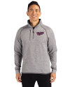 Minnesota Twins Cooperstown Cutter & Buck Mainsail Sweater-Knit Mens Big and Tall Half Zip Pullover Jacket Polished Heather Front Thumbnail Image