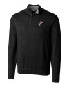 Cincinnati Reds Cooperstown Cutter & Buck Lakemont Tri-Blend Mens Big and Tall Quarter Zip Pullover Sweater Black Mannequin Thumbnail Image