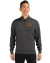 Houston Astros Cooperstown Cutter & Buck Lakemont Tri-Blend Mens Big and Tall Quarter Zip Pullover Sweater Charcoal Heather Front Thumbnail Image