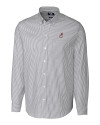 View image 2: Alabama Crimson Tide Alumni Cutter & Buck Easy Care Stretch Oxford Stripe Mens Big & Tall Long Sleeve Button Down Shirt Charcoal Mannequin
