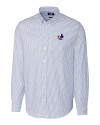 View image 5: Montreal Expos Cooperstown Cutter & Buck Easy Care Stretch Oxford Stripe Mens Big & Tall Long Sleeve Button Down Shirt French Blue Mannequin