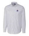 Toronto Blue Jays Cooperstown Cutter & Buck Stretch Oxford Stripe Mens Big and Tall Long Sleeve Dress Shirt Light Blue Mannequin Thumbnail Image