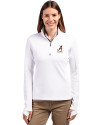 Alabama Crimson Tide Alumni Cutter & Buck Traverse Stretch Eco Quarter Zip Womens Pullover White Front Thumbnail Image