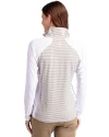 New York Mets Cooperstown Cutter & Buck Forge Tonal Stripe Stretch Half Zip Womens Top White/Polished Back Thumbnail Image