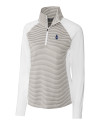 Chicago Cubs Cooperstown Cutter & Buck Forge Tonal Stripe Stretch Half Zip Womens Top White/Polished Mannequin Thumbnail Image